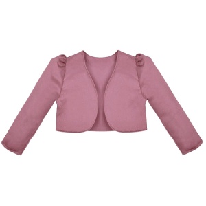 Girls Dusky Pink Satin Long Sleeved Bolero